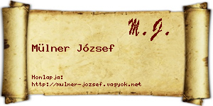 Mülner József névjegykártya